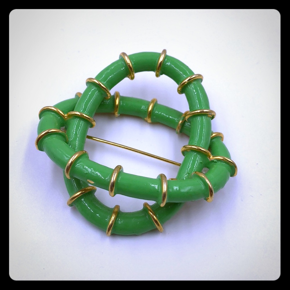 Funky Mimi diN green enameled brooch